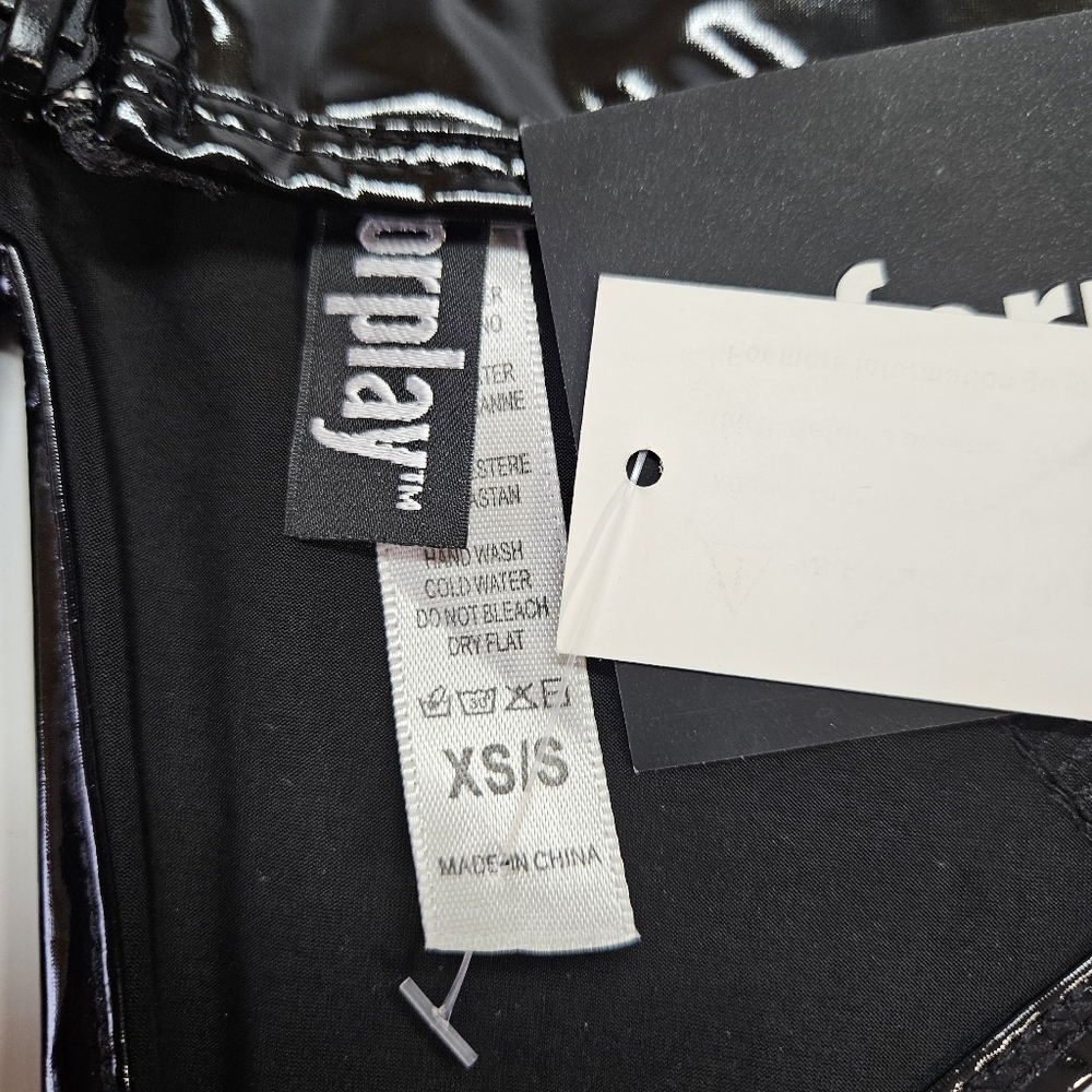 Forplay Black Patent Bunny Costume Bodysuit - Picture 4 of 6